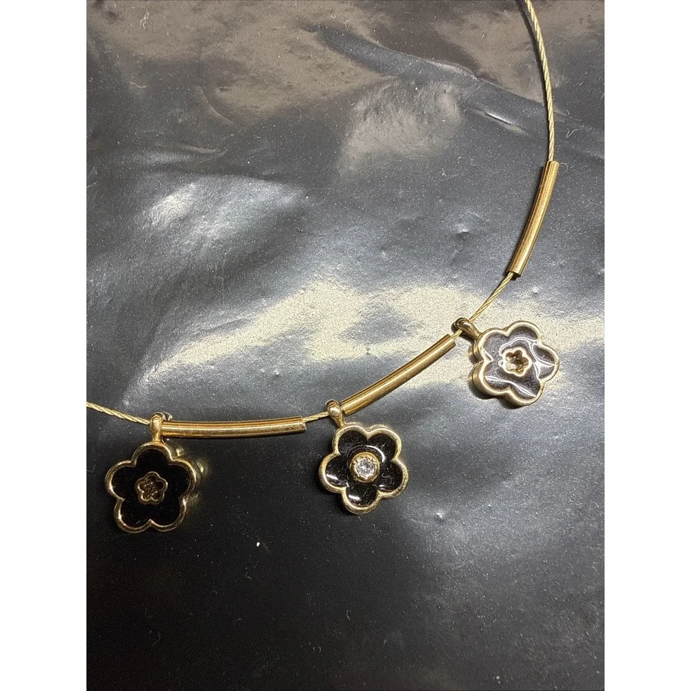 St John Necklace And Earrings Clip On Vintage Gold Tone With Rhinestones
